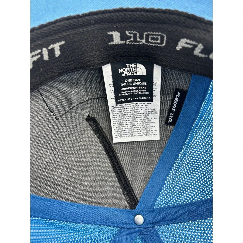 The North Face Flex Fit Snap Back Trucker Hat Keep it Patched Blue
